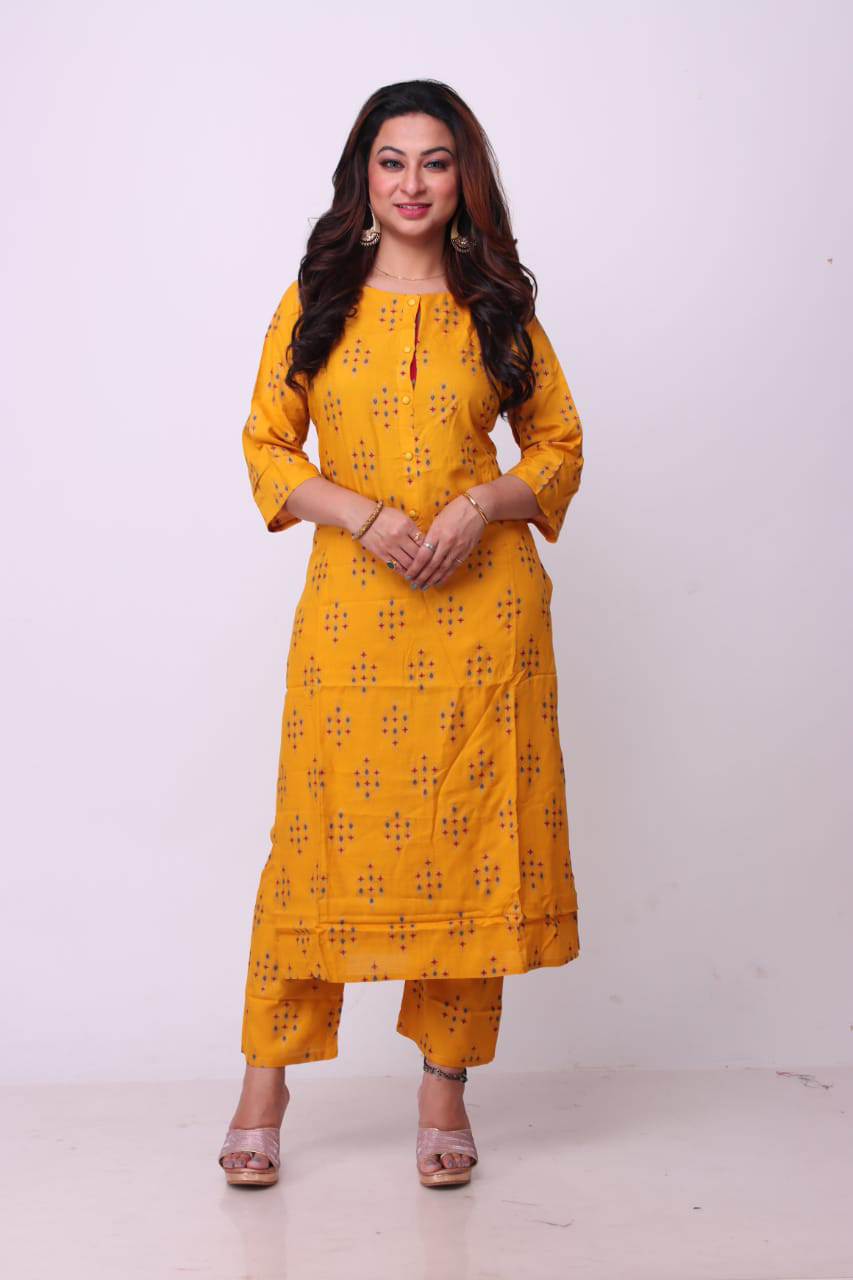 Women's Rust  yellow printed Modal Suits